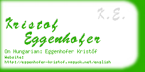 kristof eggenhofer business card