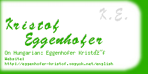 kristof eggenhofer business card